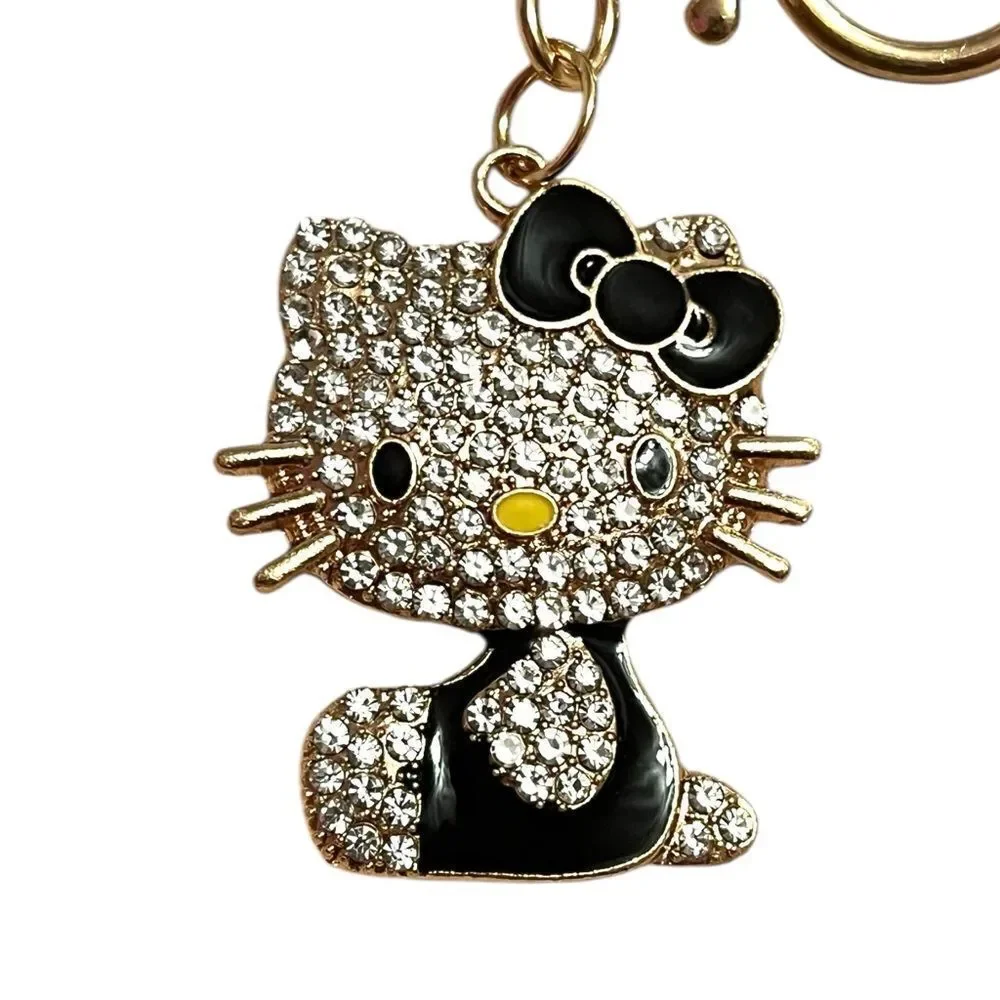 Hello Kitty Black Dress Crystal Keychain Bag Charm
